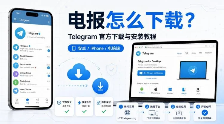 Telegram下载：苹果/安卓/电脑安装详细指南！